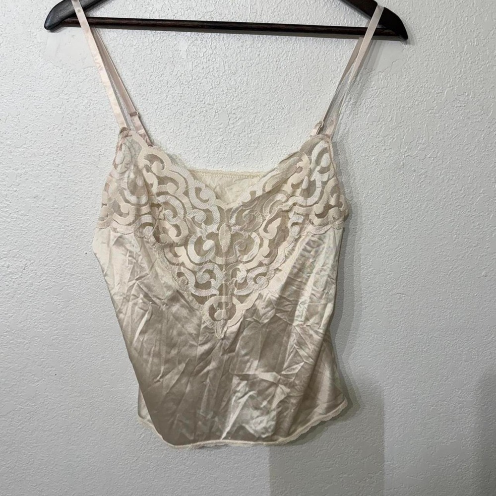 Cabernet top with lace accents tagged a size 34